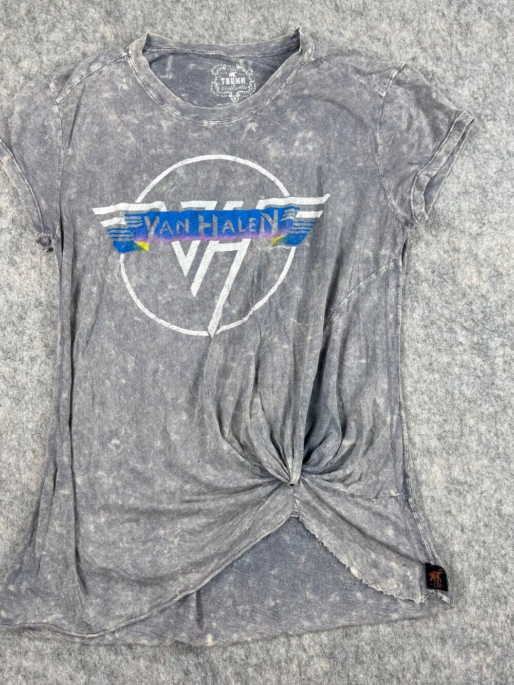Trunk Ltd Van Halen Shirt Gray Burnout Twist Front Sz M